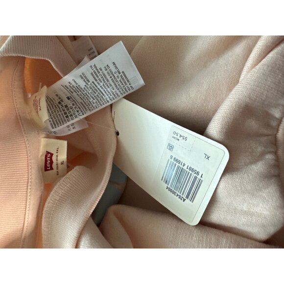 NWT Levi's SWEATSHIRT PEACH Cropped Graphic Logo Cotton Blend Size XL - Picture 5 of 5
